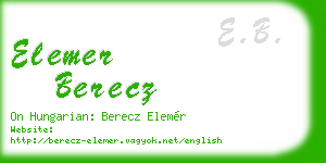 elemer berecz business card